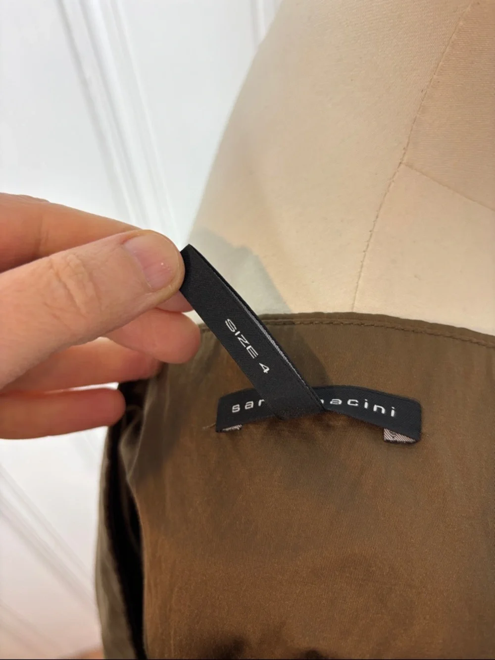 SARAH PACINI Designer Khaki Metallic Bubble Skirt Maxi Length Avant Garde Size 4 - Picture 6 of 7